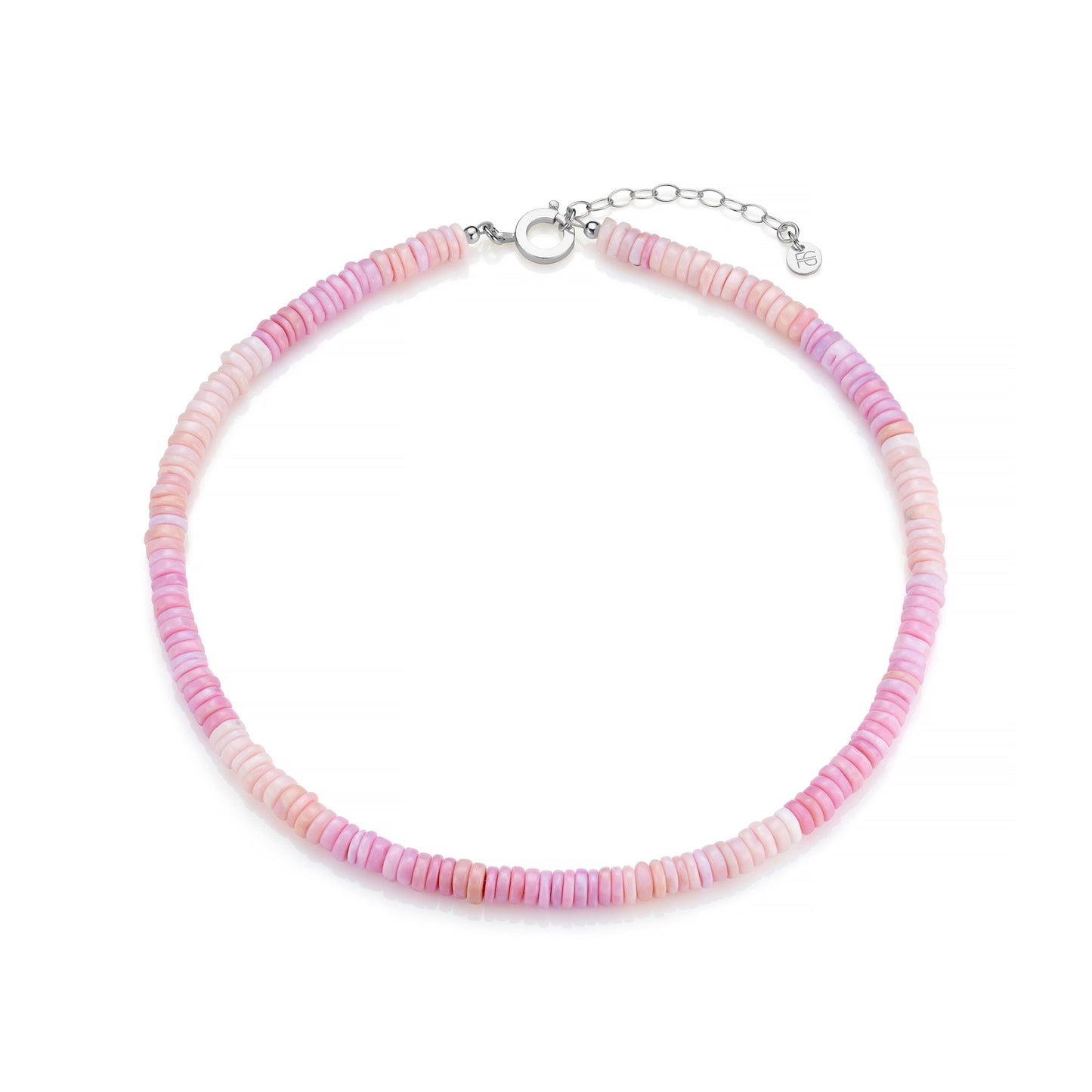 PINK OMBRE OPAL TYRE BEAD CHOKER NECKLACE