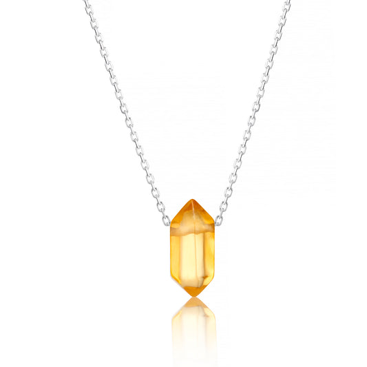 CITRINE CRYSTAL POINT NECKLACE