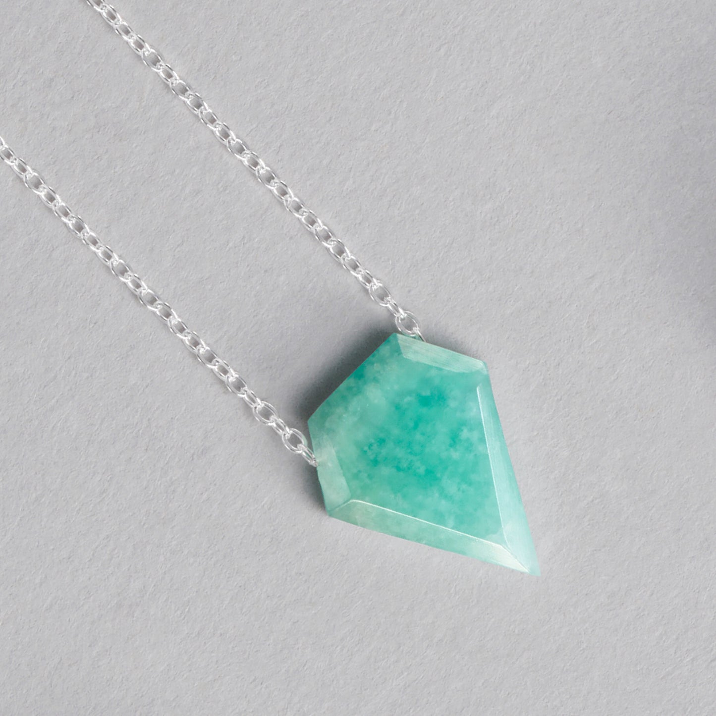 AMAZONITE DIAMOND SHAPE GEMSTONE PENDANT