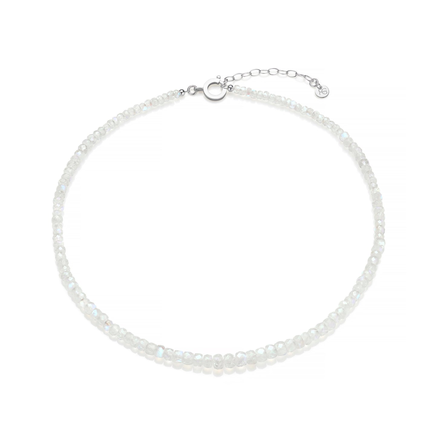 FLASHY RAINBOW MOONSTONE FACETED BEADED NECKLACE