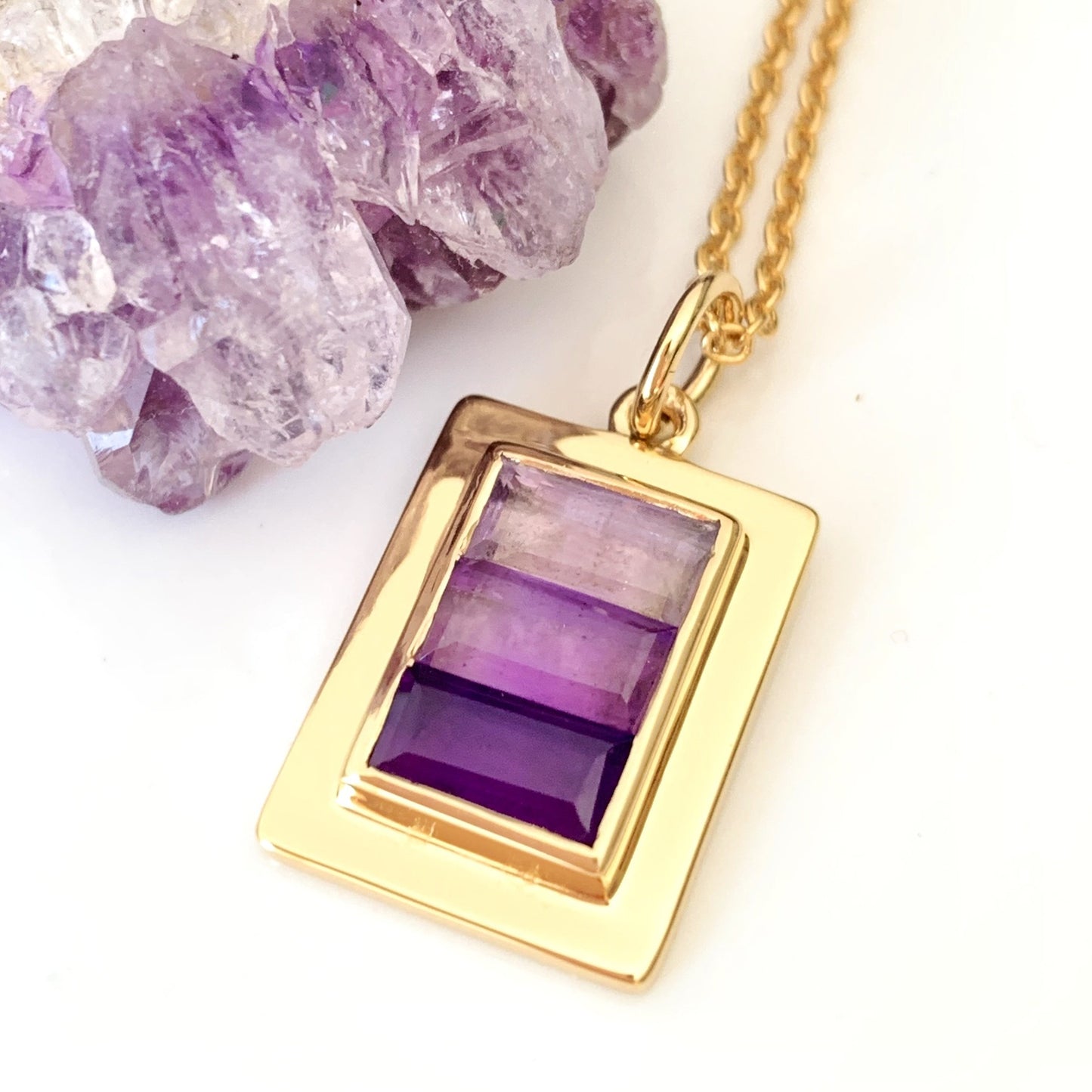 ombre amethyst pendant