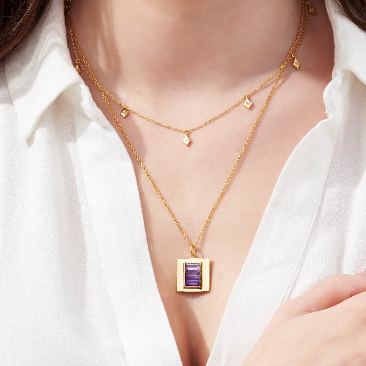 OMBRE GEMSTONE TAG PENDANT