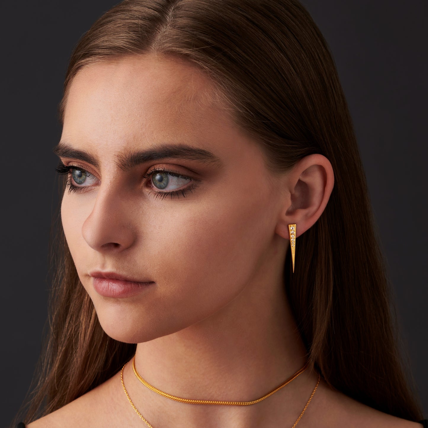 slinky gold foxtail choker chain