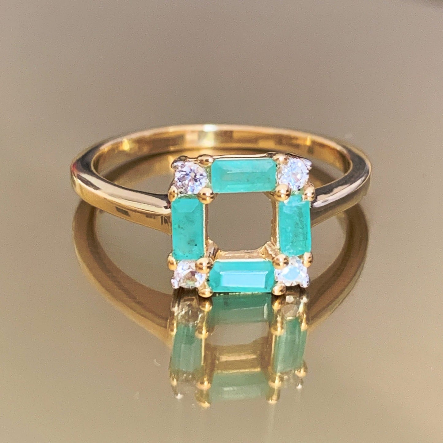 ART DECO EMERALD SQUARE RING - Fool's Gold Jewellery
