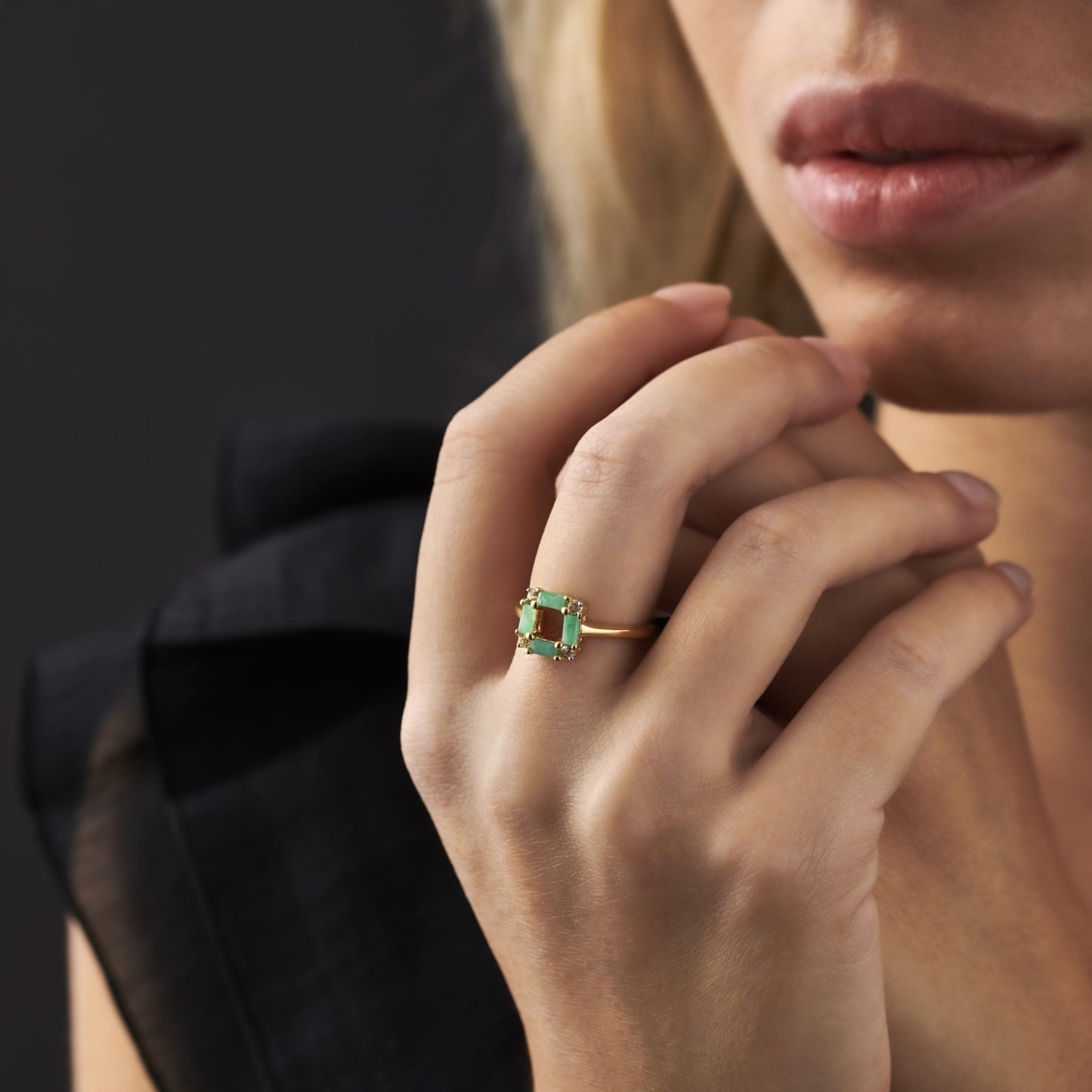 ART DECO EMERALD SQUARE RING - Fool's Gold Jewellery