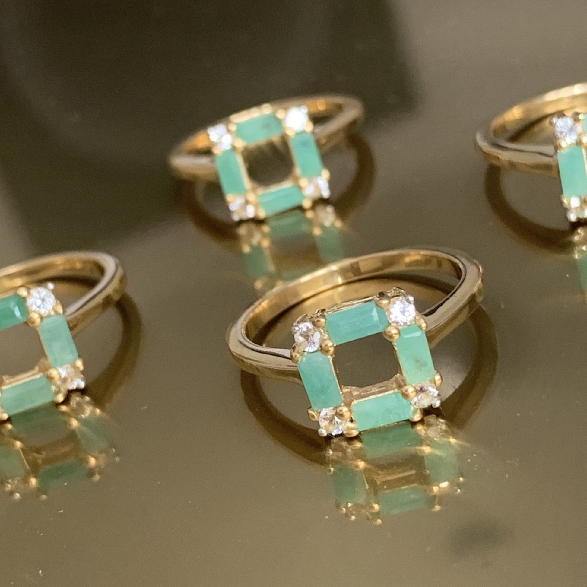 ART DECO EMERALD SQUARE RING - Fool's Gold Jewellery