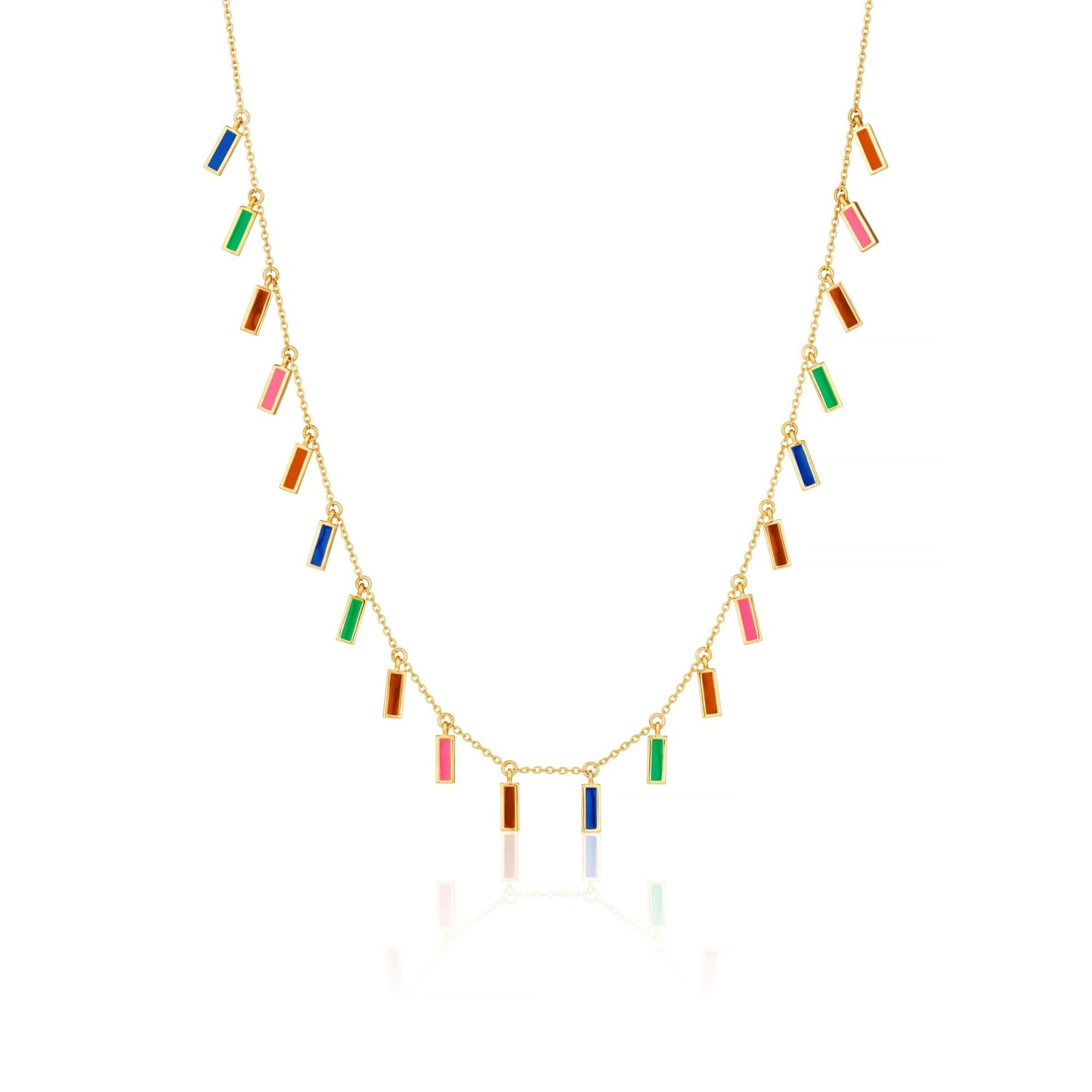 ENAMEL RIBBON CHARM CHOKER NECKLACE - Fool's Gold Jewellery