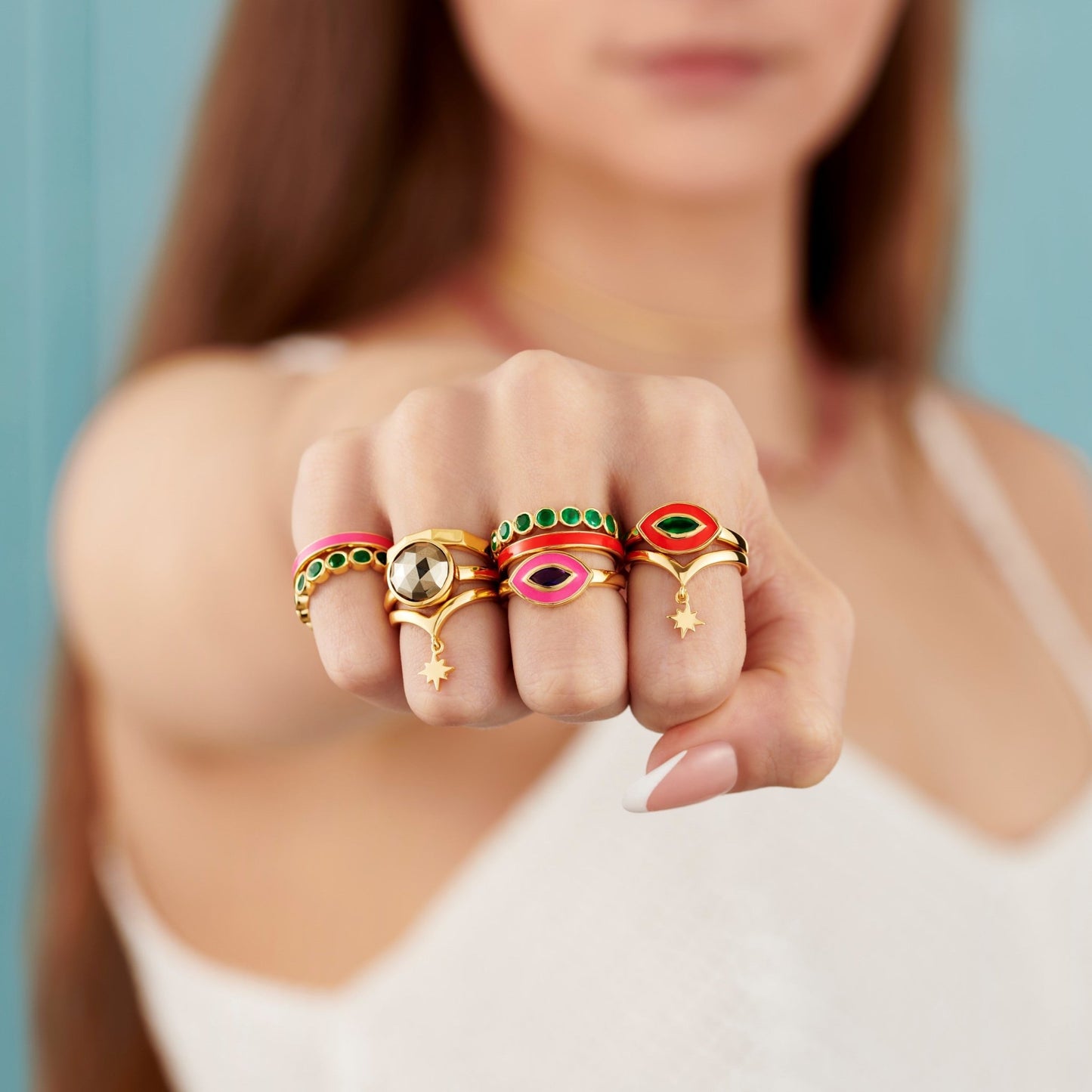 HOT PINK ENAMEL STACKING BAND - Fool's Gold Jewellery