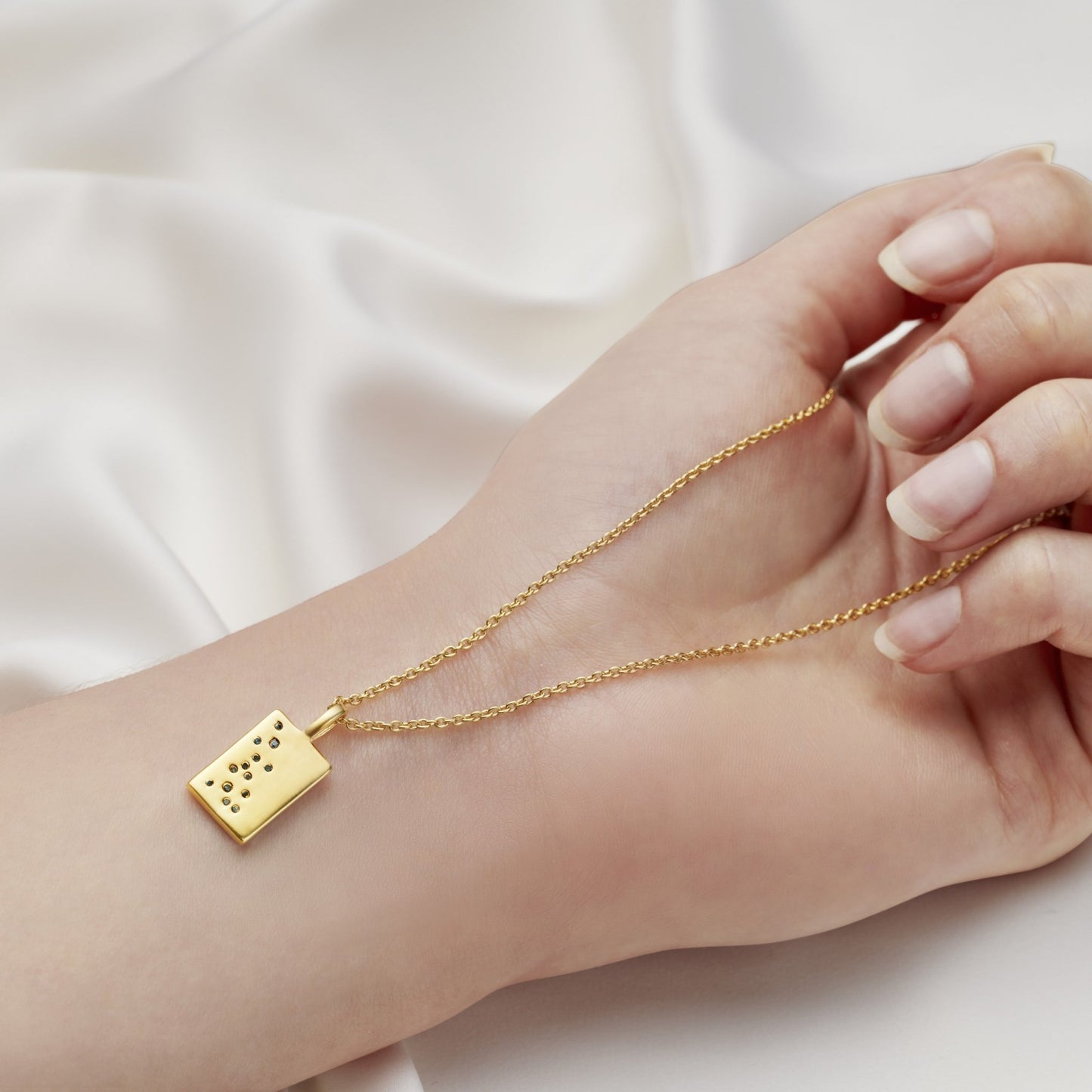 SCATTERED BLUE DIAMOND TAG PENDANT - Fool's Gold Jewellery