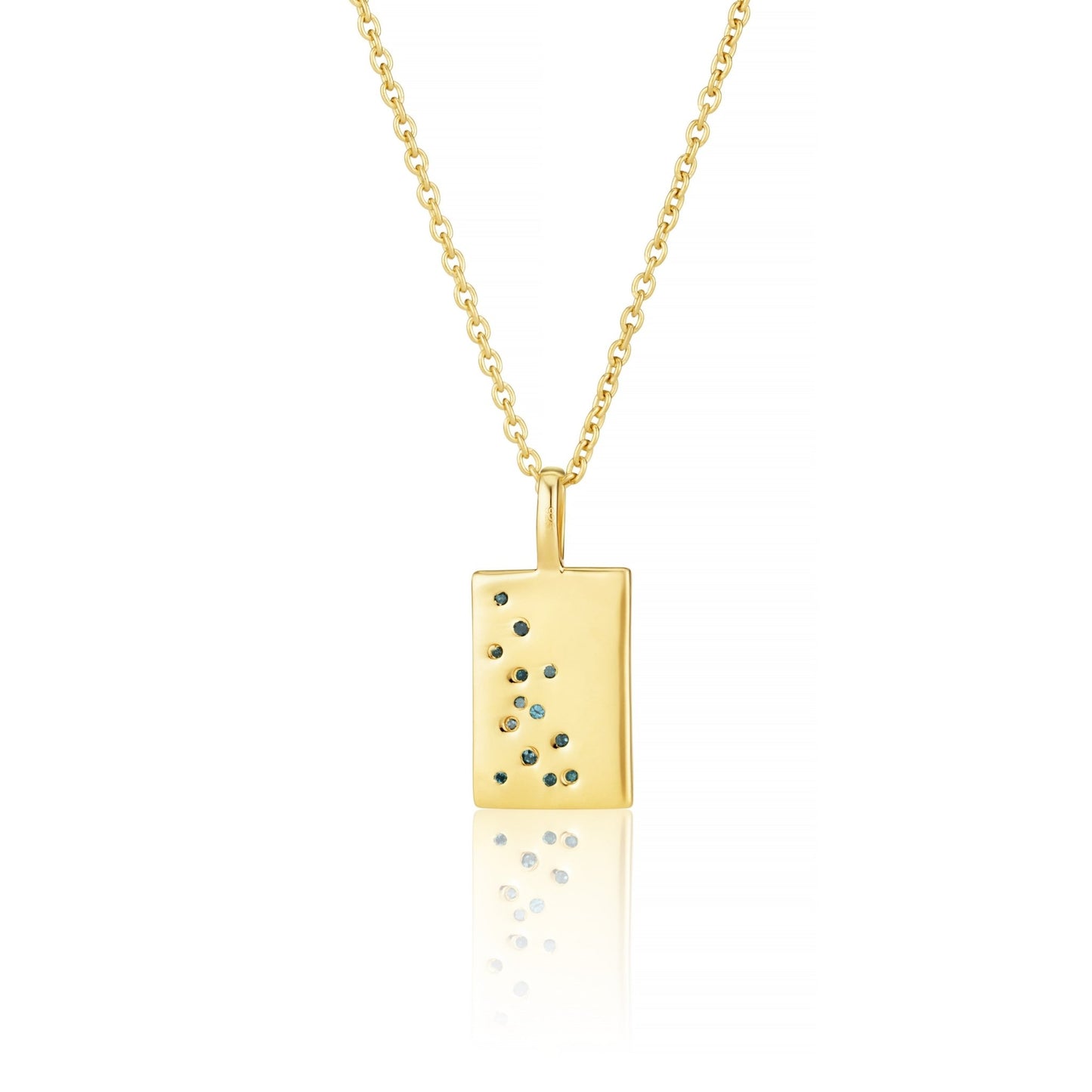 SCATTERED BLUE DIAMOND TAG PENDANT - Fool's Gold Jewellery