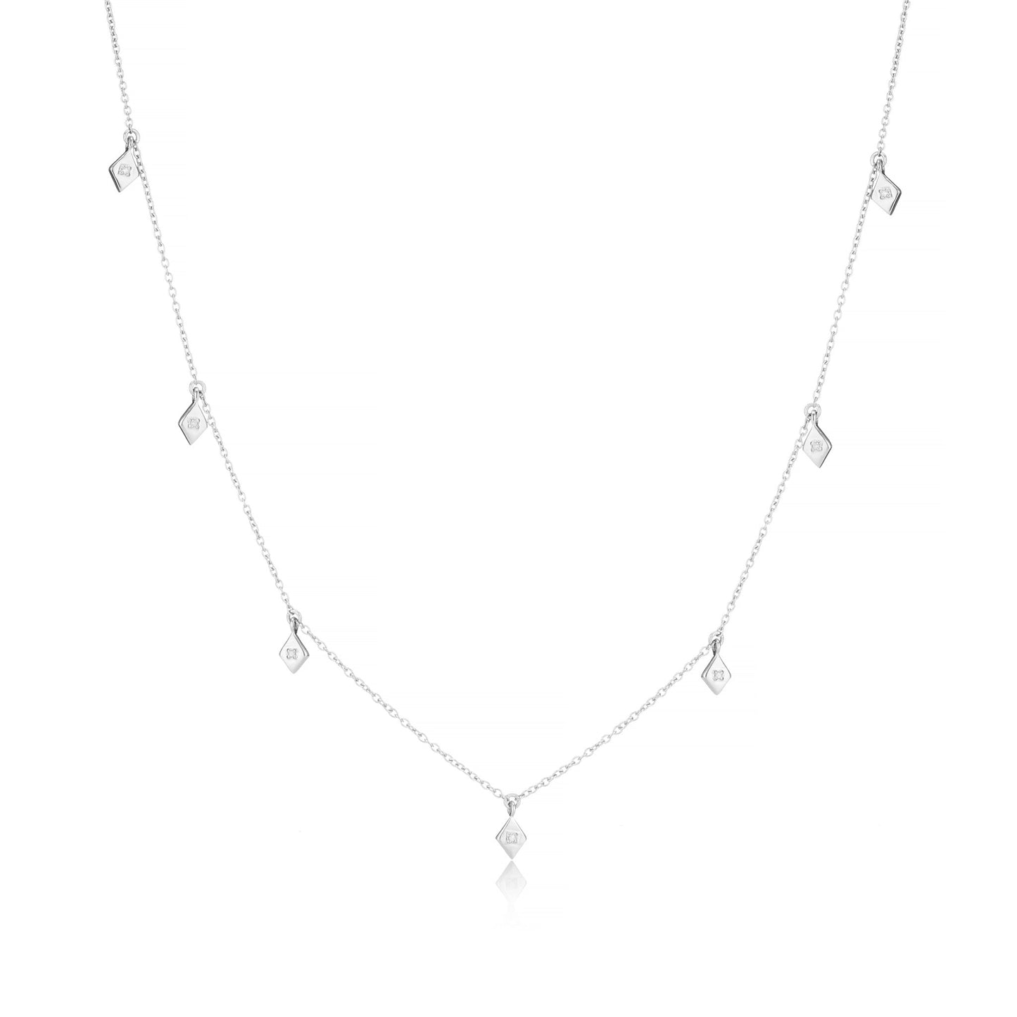 STERLING SILVER DIAMOND DROP CHOKER NECKLACE - Fool's Gold Jewellery