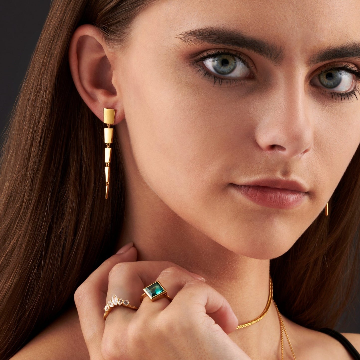 WHITE TOPAZ CROWN HUGGING RING - Fool's Gold Jewellery