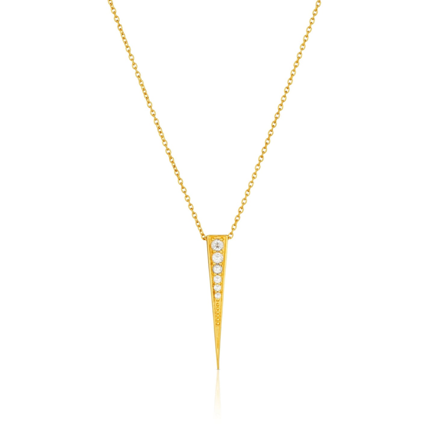 WHITE TOPAZ PAVE SPIKE PENDANT - Fool's Gold Jewellery