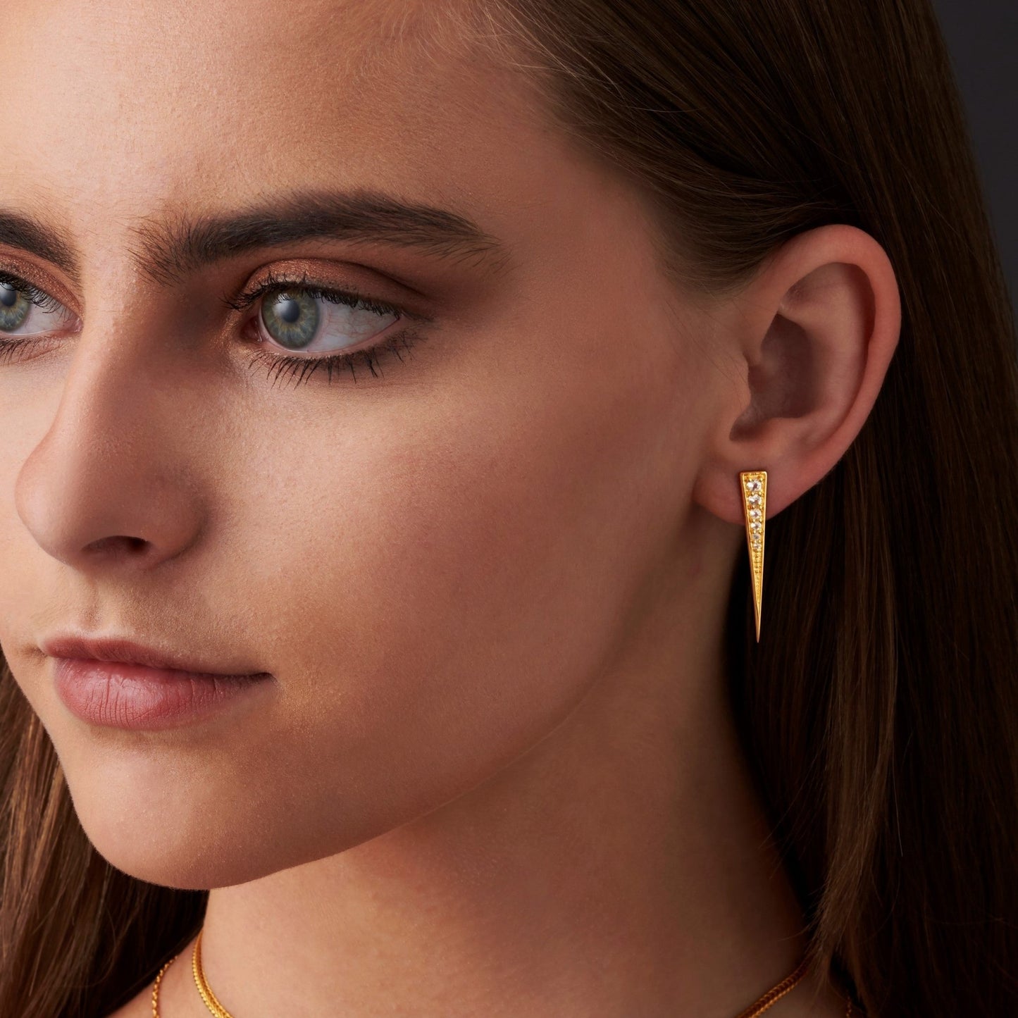 WHITE TOPAZ PAVE SPIKE STUD EARRINGS - Fool's Gold Jewellery
