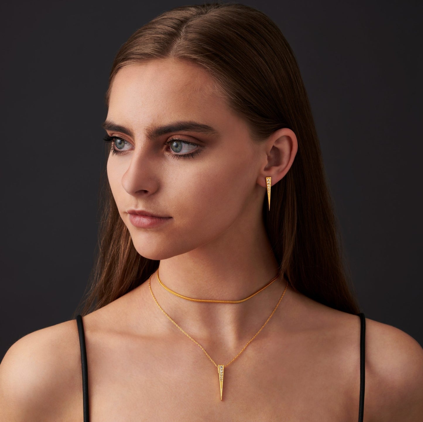 WHITE TOPAZ PAVE SPIKE STUD EARRINGS - Fool's Gold Jewellery