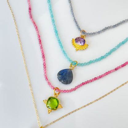 CREATE YOUR OWN  GEMSTONE BEADS & CHARM NECKLACE