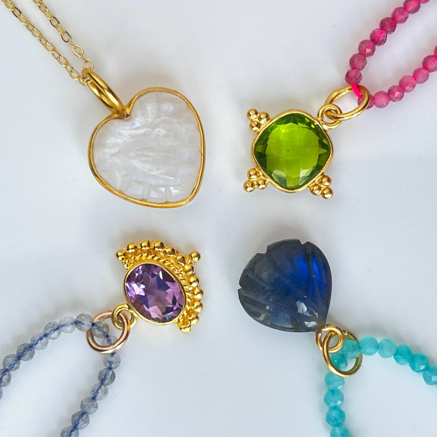 CREATE YOUR OWN  GEMSTONE BEADS & CHARM NECKLACE