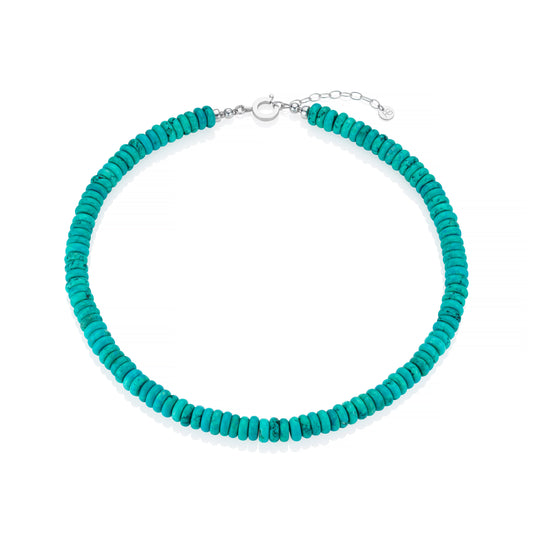 MAGNESITE TURQUOISE BEADED NECKLACE