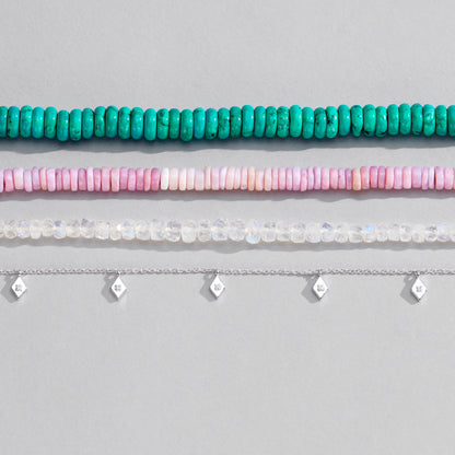 MAGNESITE TURQUOISE BEADED NECKLACE