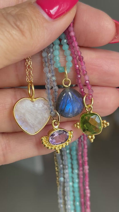 CREATE YOUR OWN  GEMSTONE BEADS & CHARM NECKLACE