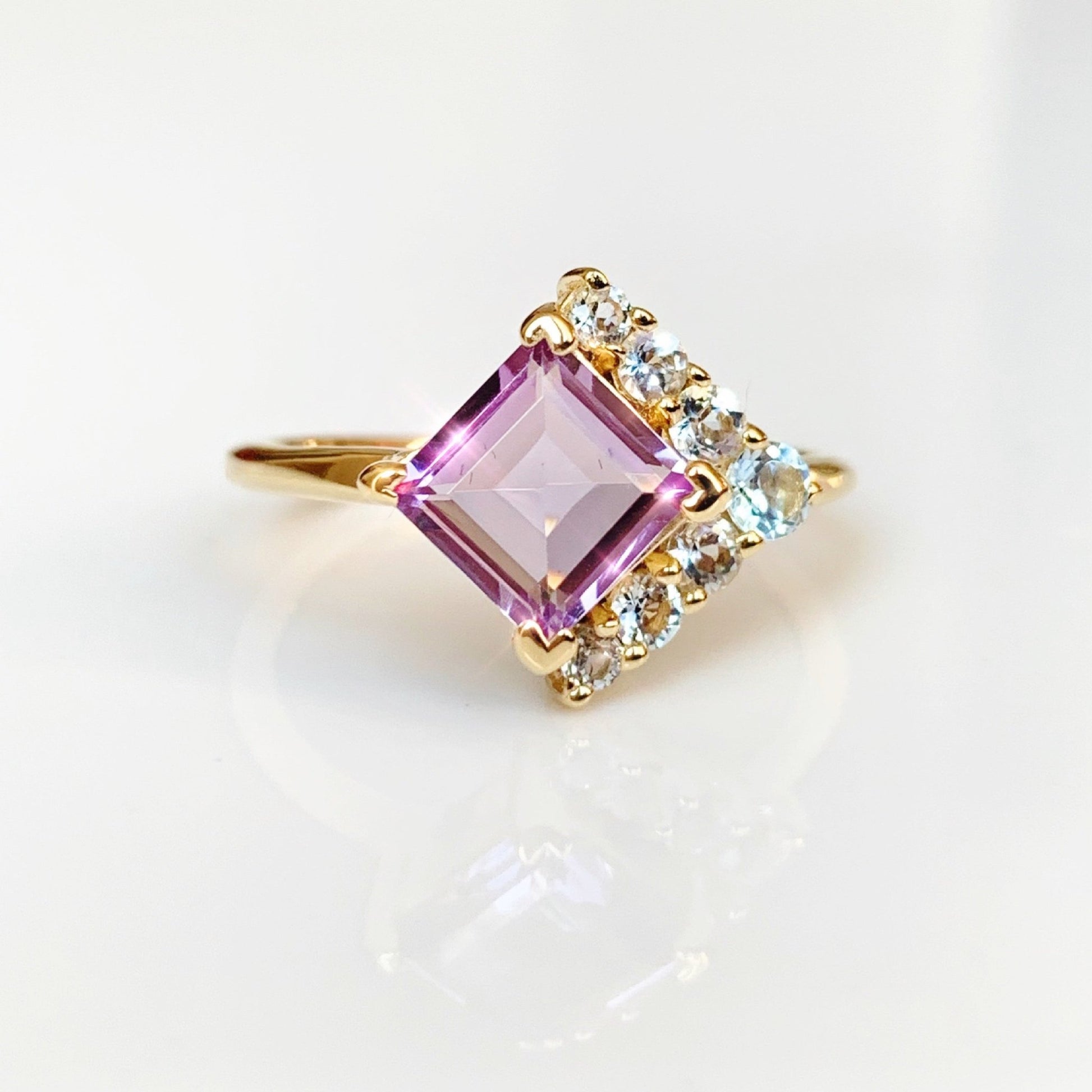 AMETHYST & PALE BLUE TOPAZ RING - Fool's Gold Jewellery