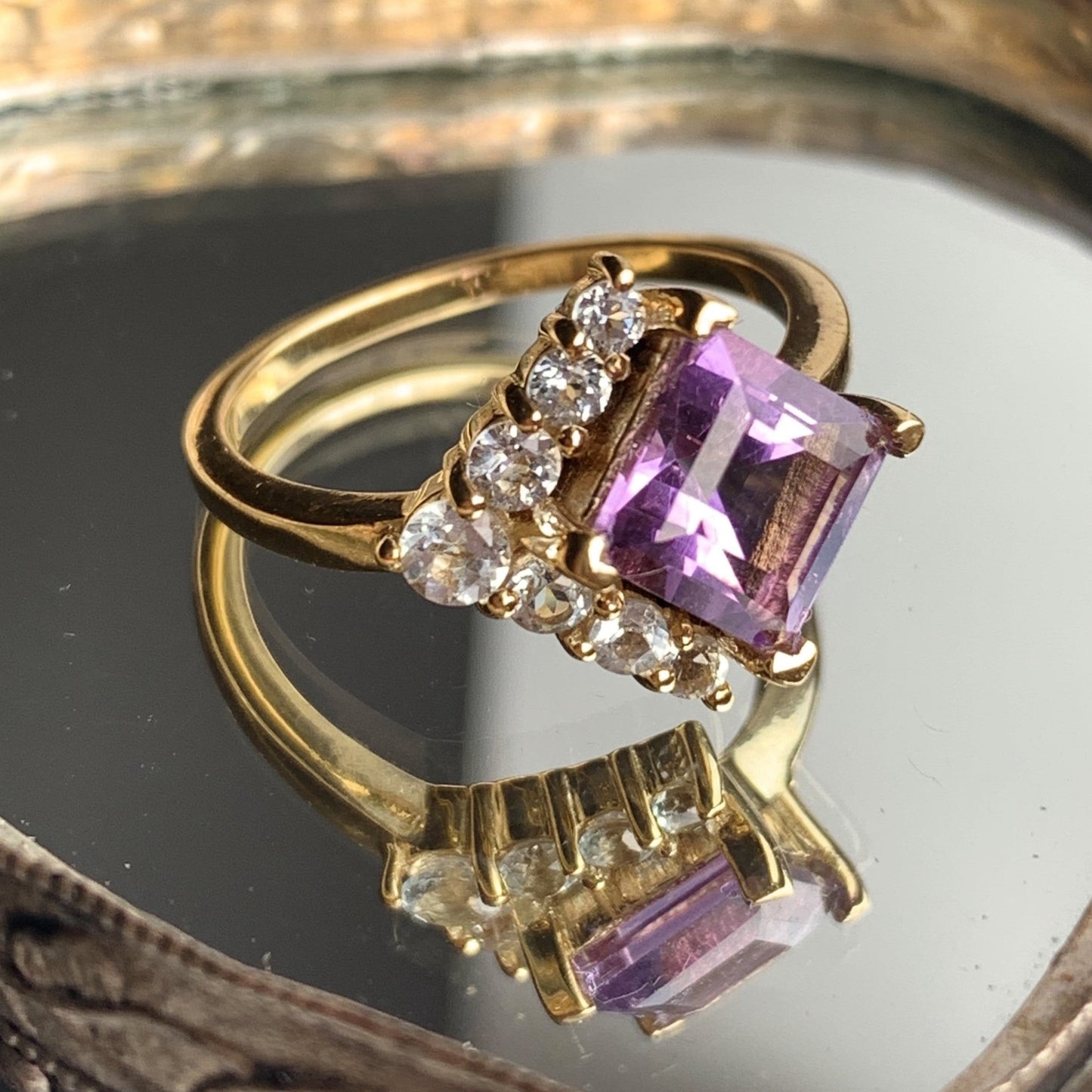 AMETHYST & PALE BLUE TOPAZ RING - Fool's Gold Jewellery