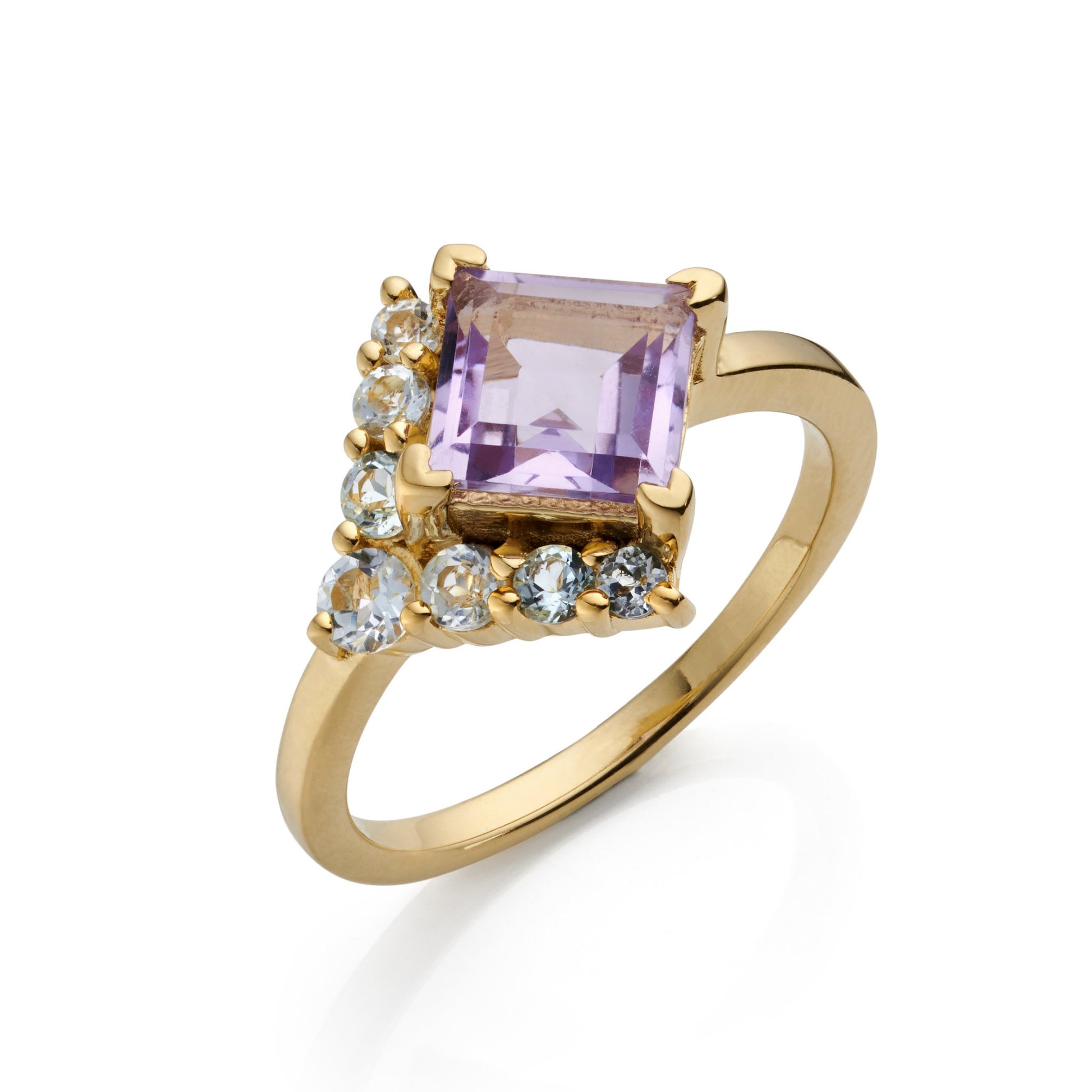 AMETHYST & PALE BLUE TOPAZ RING - Fool's Gold Jewellery