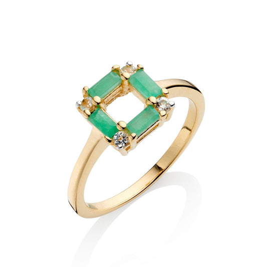 ART DECO EMERALD SQUARE RING - Fool's Gold Jewellery