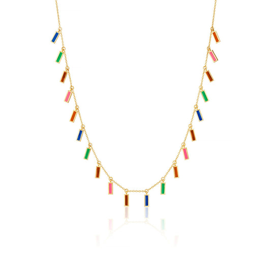 ENAMEL RIBBON CHARM CHOKER NECKLACE - Fool's Gold Jewellery