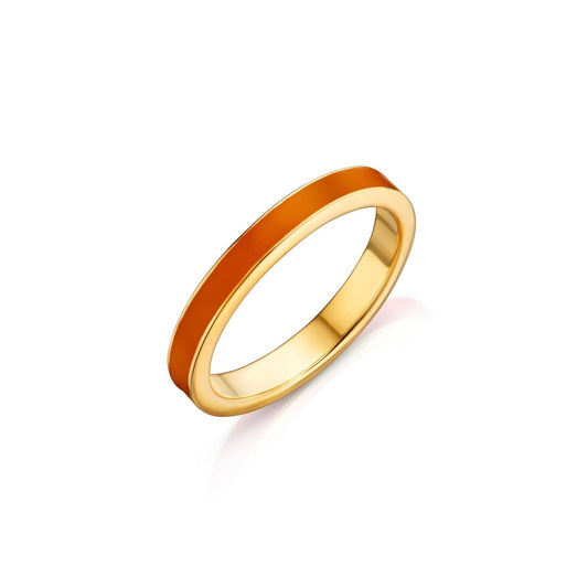 FLAME ORANGE ENAMEL STACKING BAND - Fool's Gold Jewellery