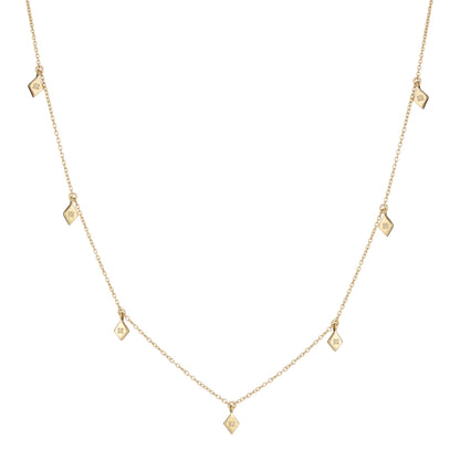 GOLD VERMEIL DIAMOND DROP CHOKER NECKLACE - Fool's Gold Jewellery