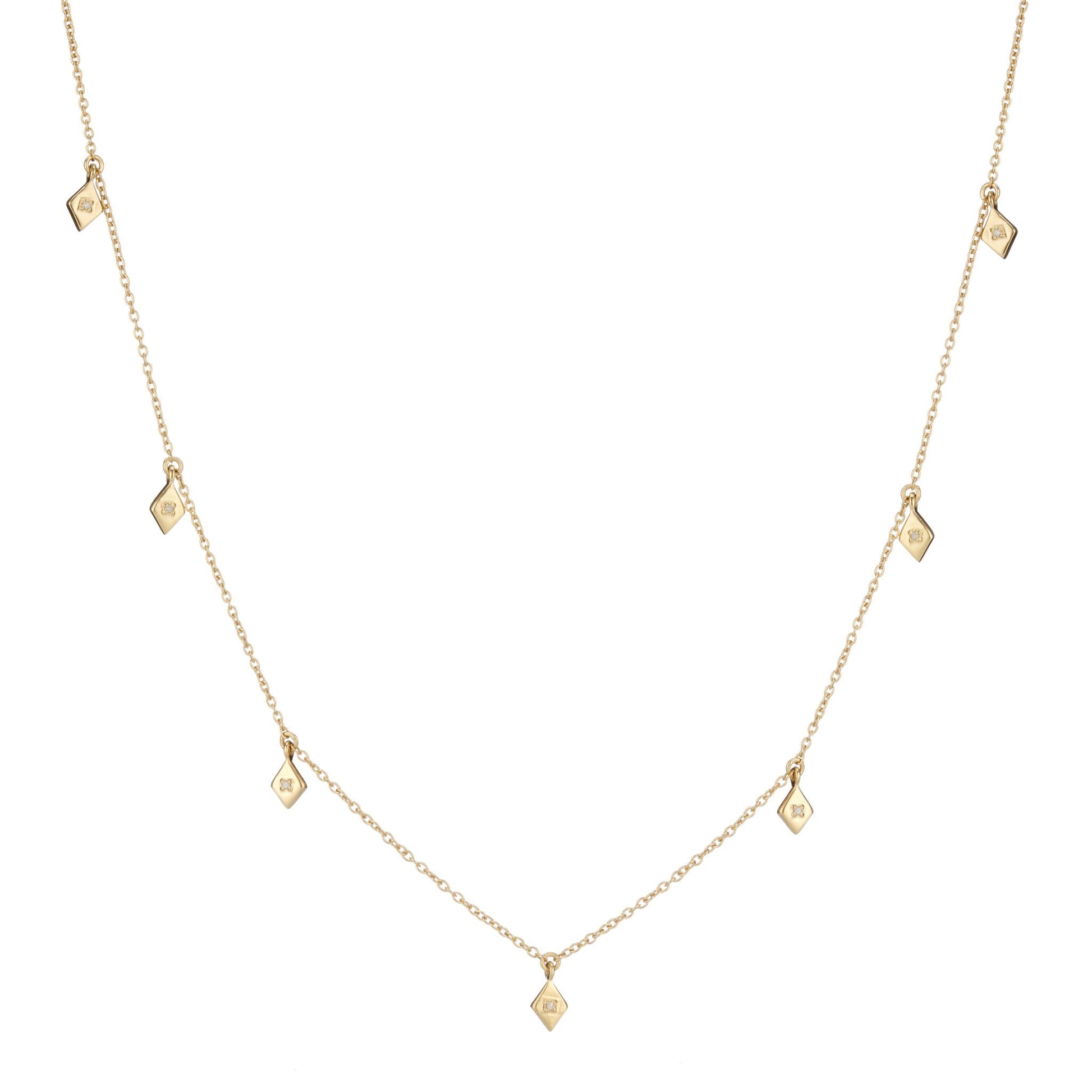 GOLD VERMEIL DIAMOND DROP CHOKER NECKLACE – Fool's Gold Jewellery