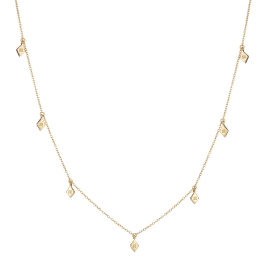 GOLD VERMEIL DIAMOND DROP CHOKER NECKLACE - Fool's Gold Jewellery