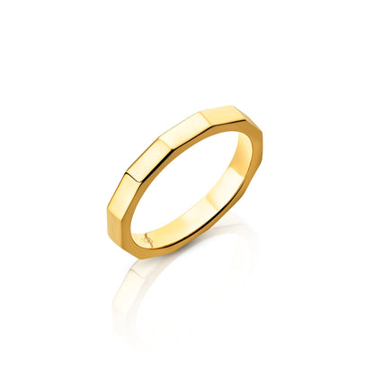 GOLD VERMEIL FACETED STACKING RING - Fool's Gold Jewellery