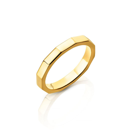 GOLD VERMEIL FACETED STACKING RING - Fool's Gold Jewellery