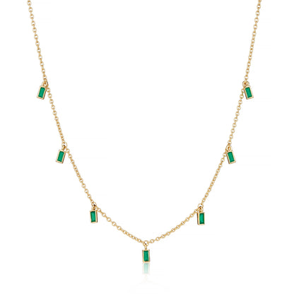 GREEN ONYX BAGUETTE DROPS CHOKER NECKLACE - Fool's Gold Jewellery