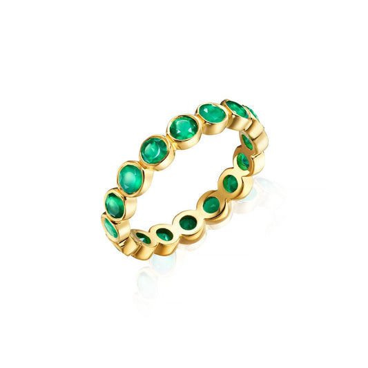 GREEN ONYX ETERNITY STACKING RING - Fool's Gold Jewellery