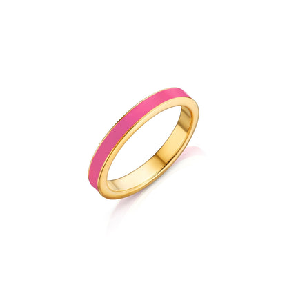 HOT PINK ENAMEL STACKING BAND - Fool's Gold Jewellery