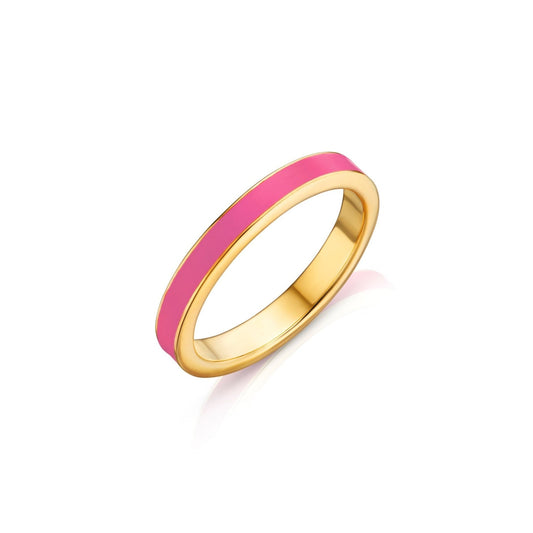 HOT PINK ENAMEL STACKING BAND - Fool's Gold Jewellery