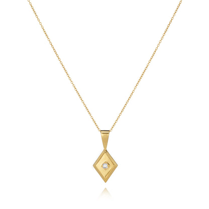 MOONSTONE SET DIAMOND PENDANT - Fool's Gold Jewellery