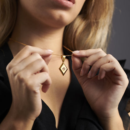 MOONSTONE SET DIAMOND PENDANT - Fool's Gold Jewellery
