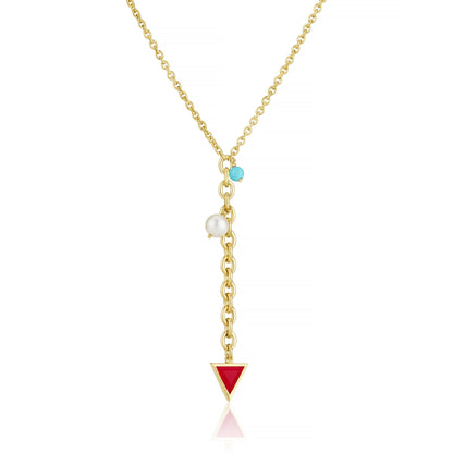 MULTI GEMSTONE LARIAT NECKLACE - Fool's Gold Jewellery