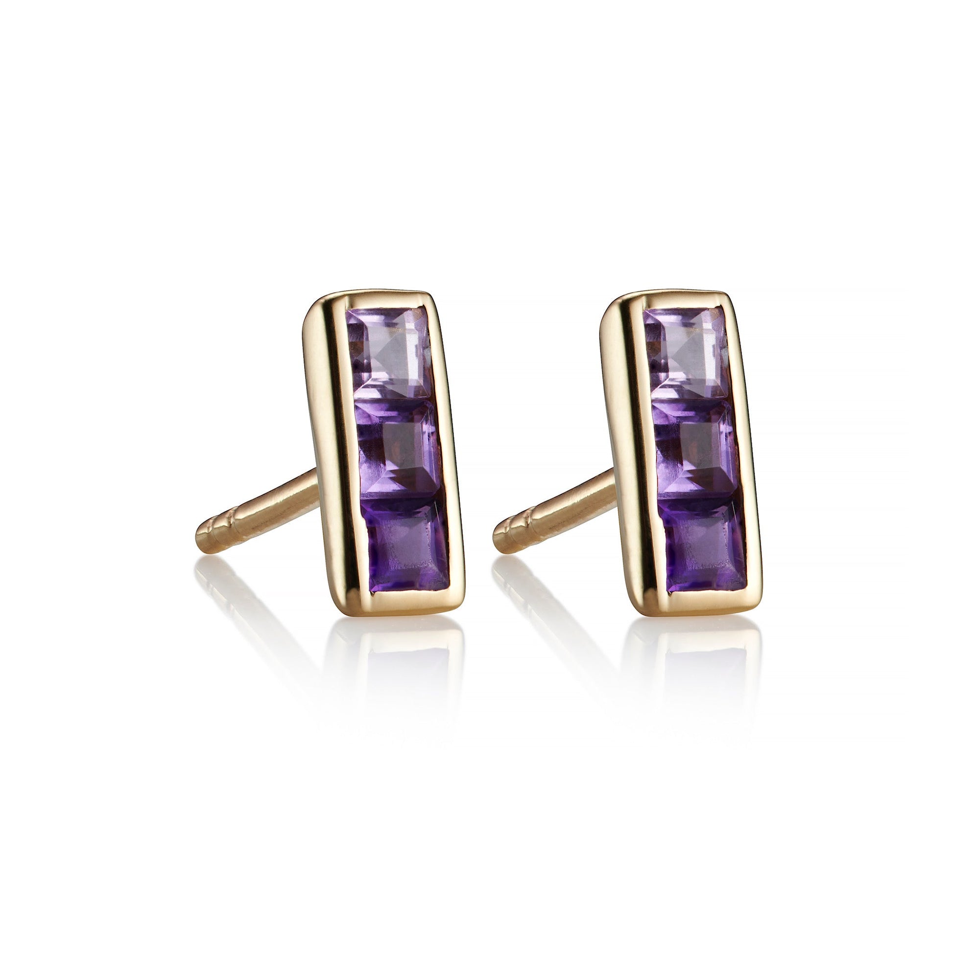 OMBRE GEMSTONE STUD EARRINGS IN GOLD VERMEIL - Fool's Gold Jewellery