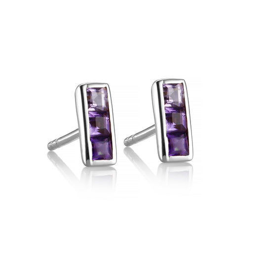 OMBRE GEMSTONE STUD EARRINGS IN STERLING SILVER - Fool's Gold Jewellery