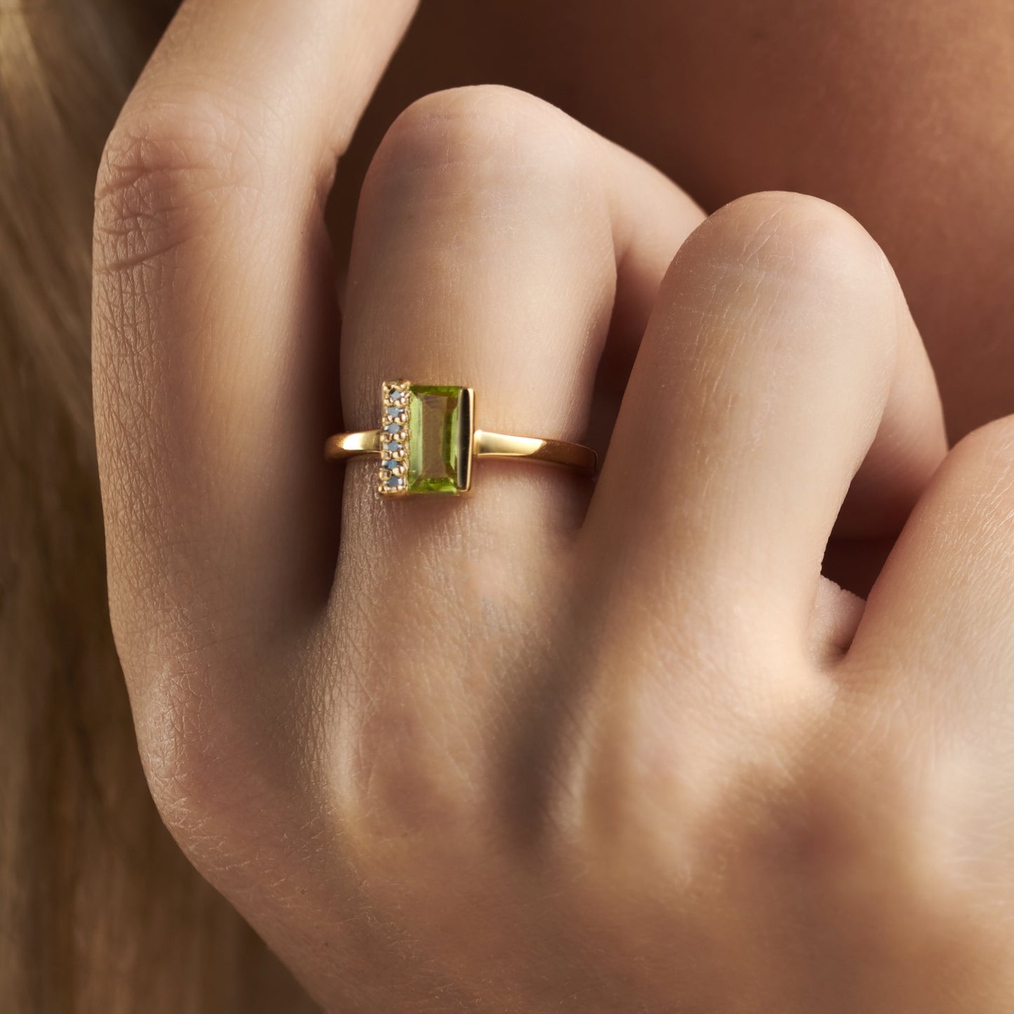 PERIDOT & DIAMOND SET RING - Fool's Gold Jewellery