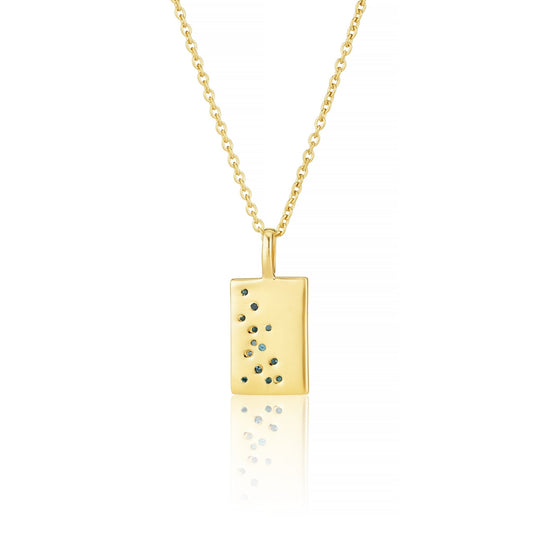 SCATTERED BLUE DIAMOND TAG PENDANT - Fool's Gold Jewellery
