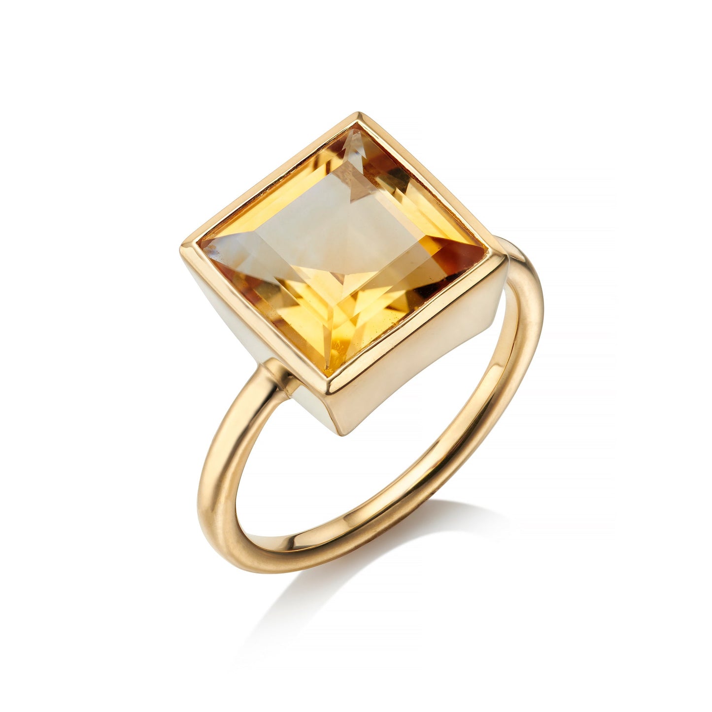 SQUARE CUT CITRINE COCKTAIL RING IN GOLD VERMEIL - Fool's Gold Jewellery
