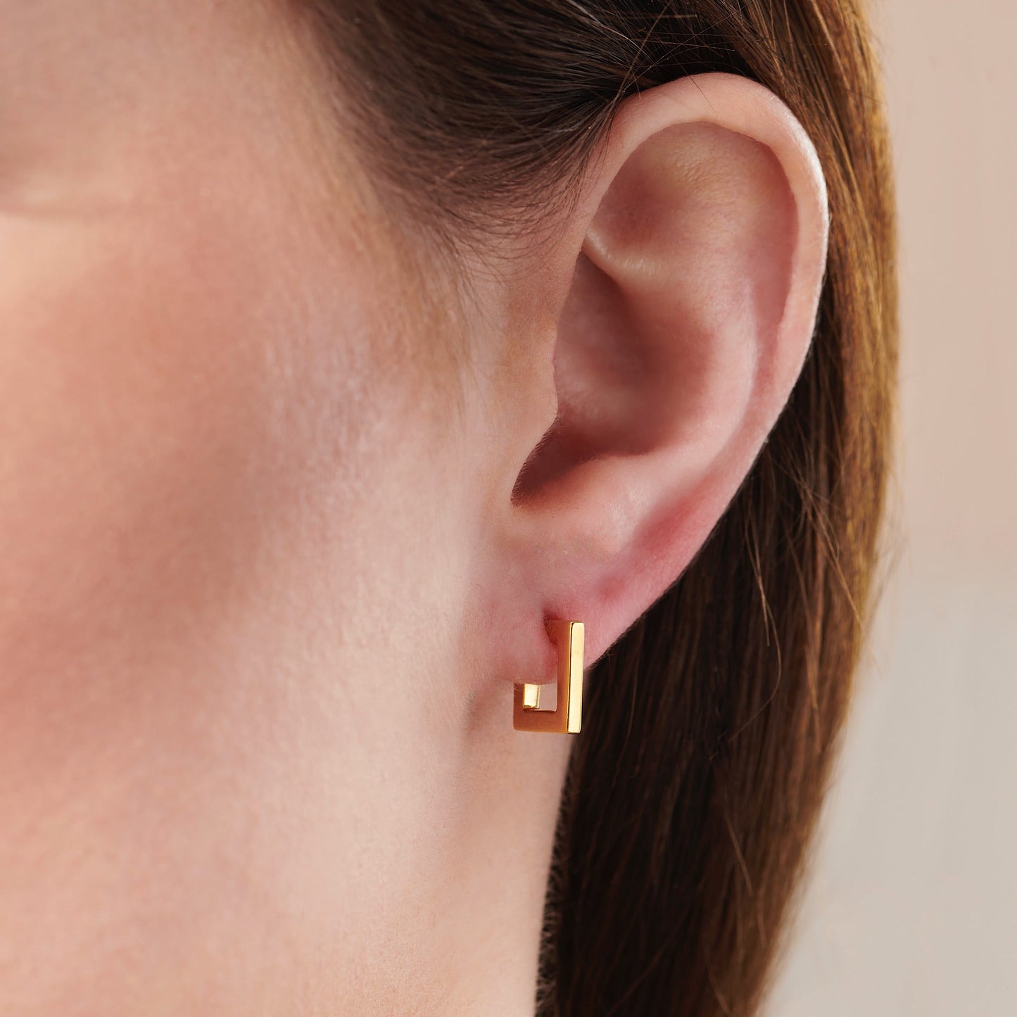 SQUARE HUGGIE HOOP STUD EARRINGS - Fool's Gold Jewellery