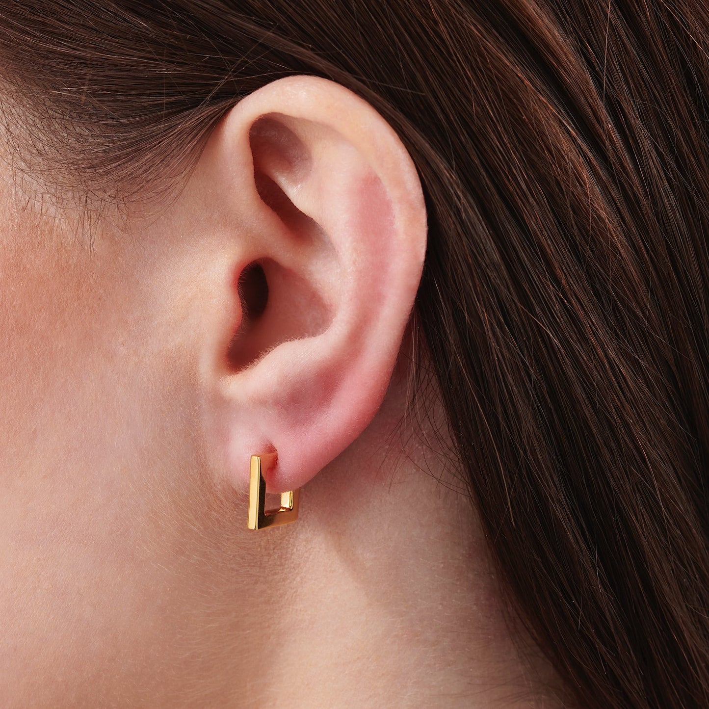 SQUARE HUGGIE HOOP STUD EARRINGS - Fool's Gold Jewellery