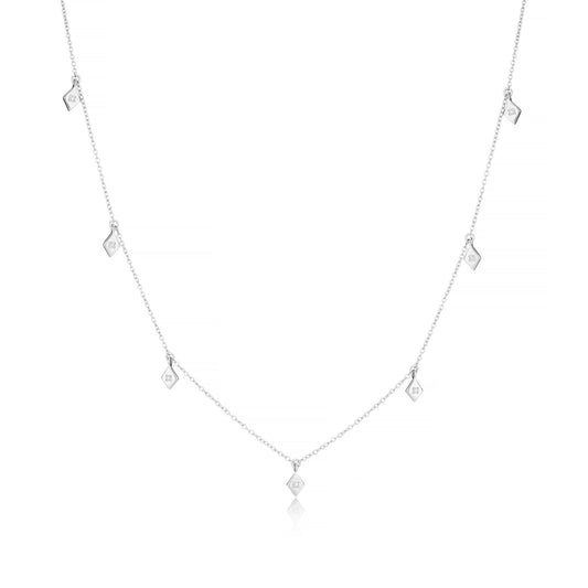 STERLING SILVER DIAMOND DROP CHOKER NECKLACE - Fool's Gold Jewellery